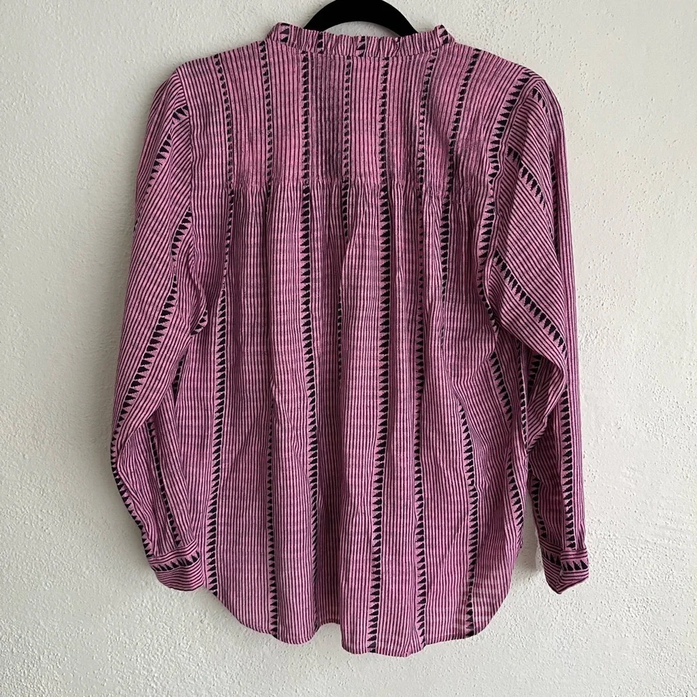 J. Crew Woman Purple Long Sleeve Bottom Down Shirt, Size Small